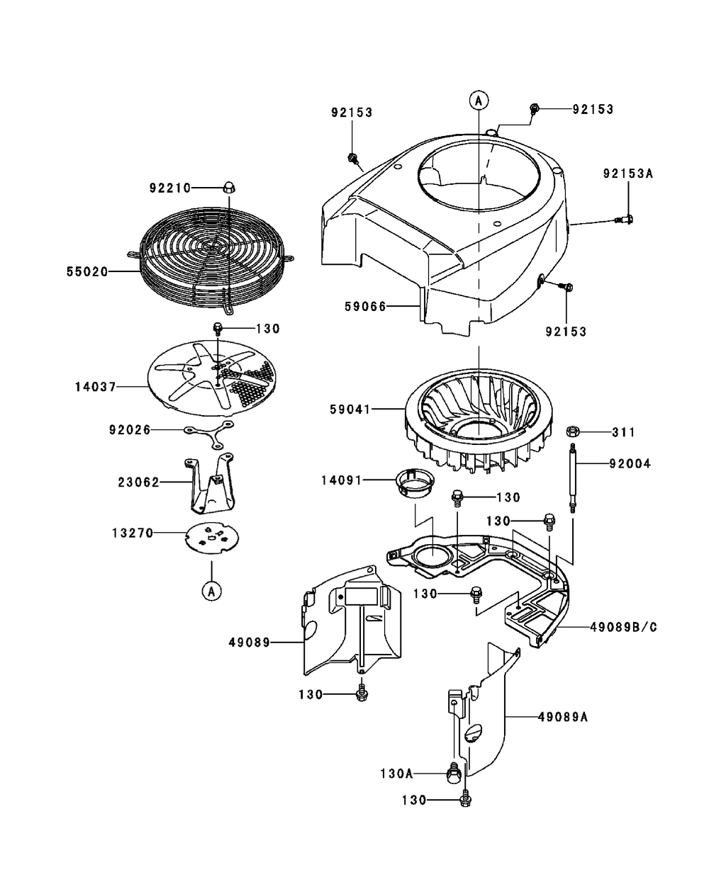 Fh680v-As29 Cooling Equipment Diagram and Parts List for M54-KW (53BB5DBW150-23-HP)(2003 1/2) Cub Cadet Lawn Tractor